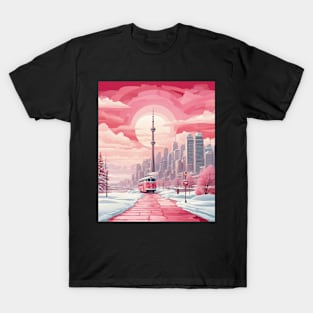 Canada Toronto Valentine's Day Vintage Snowy City T-Shirt